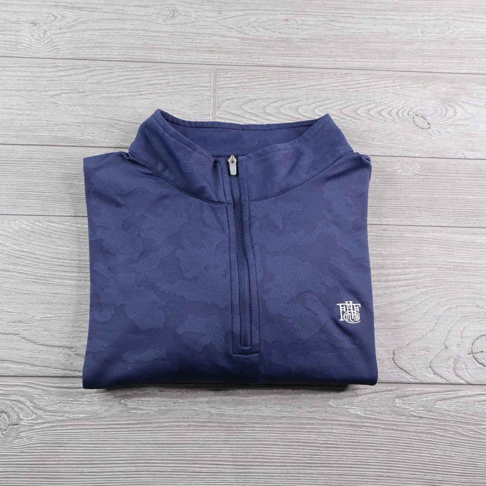 Peter Millar Crown Sport 1/4 Zip Pullover Men's XL Blue Camoflauge Perth Stretch